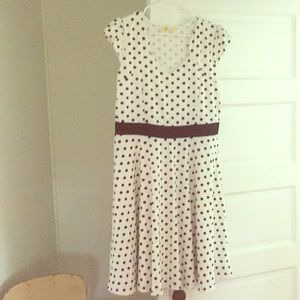 Polka dot dress which does fan out when you spin!